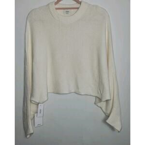 NWT Wilfred Mimi Cropped Chenille Sweater Ivory Long Sleeve Size M